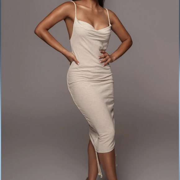 JLUXLABEL ruched linen dress - Picture 1 of 4